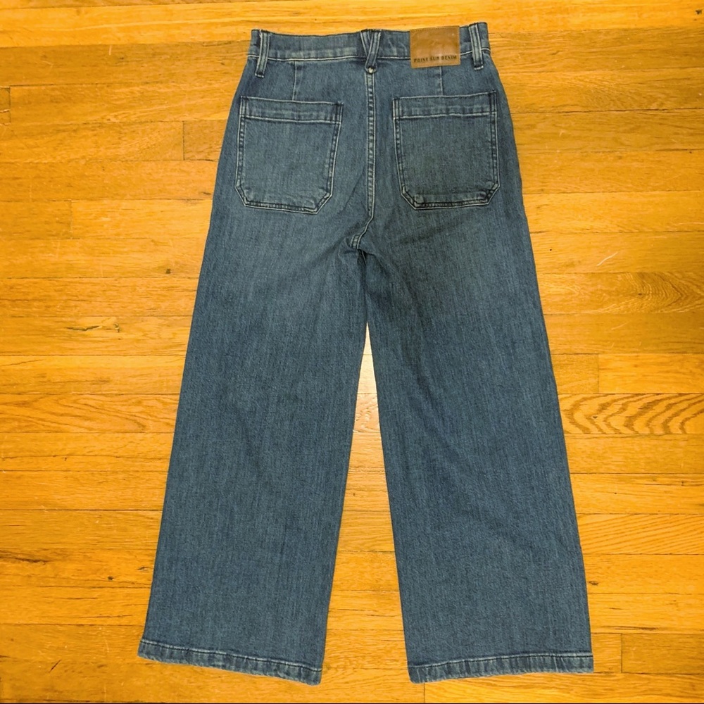 J. Crew Wide-Leg Crop Jeans in Medium Blue Denim - Picture 5 of 12
